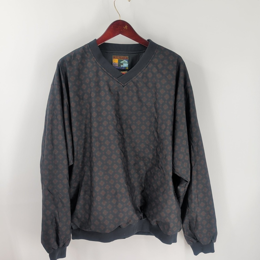 Vtg Forrester's Golf Performance Outerwear Pullover Windbreaker‎ Jacket Black XL